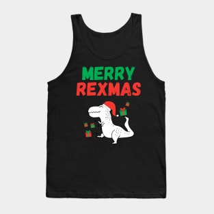 Merry Rexmas Santa Trex Dino Toddler Boys Christmas Tank Top